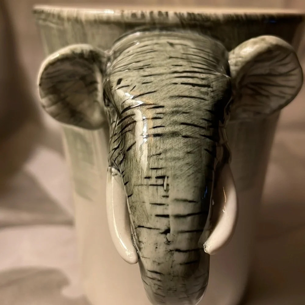 Elephant mug-hand painted for pier 1